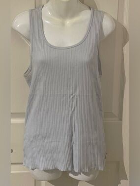 Guess White Ribbed Tank with Red Logo Tags
